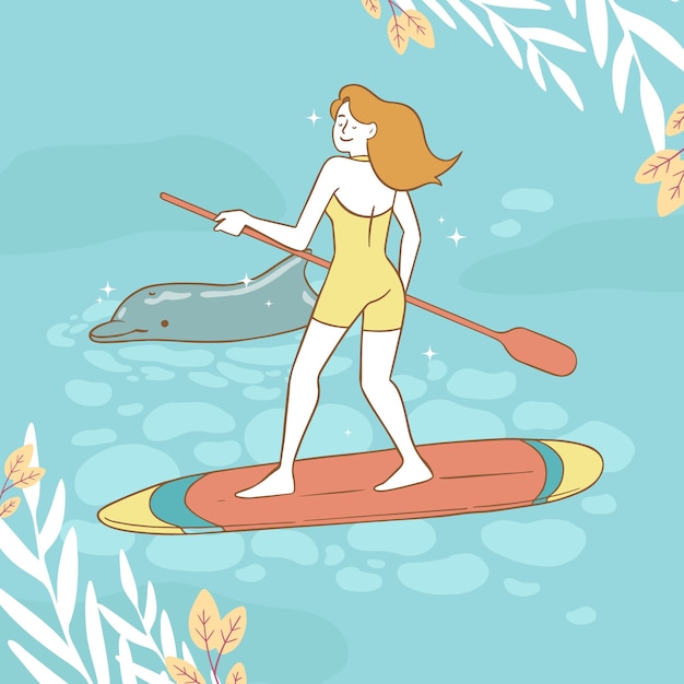 Hand drawn sup illustration