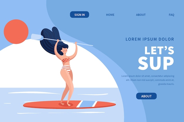 Free vector hand drawn sup landing page