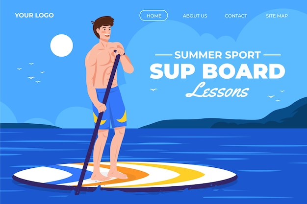 Free vector hand drawn sup lessons templates