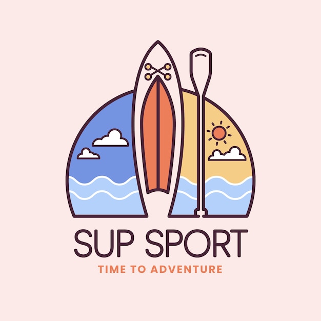 Modello di logo sup disegnato a mano