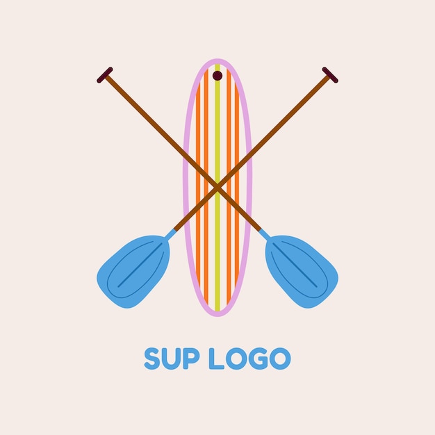 Vettore gratuito modello di logo sup disegnato a mano