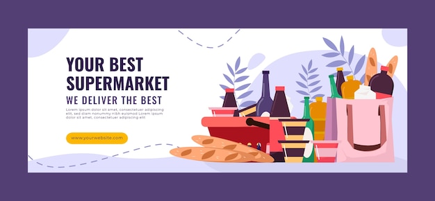 hand drawn supermarket facebook cover