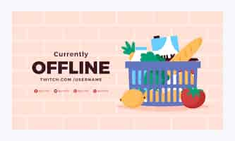 Free vector hand drawn supermarket offline twitch background