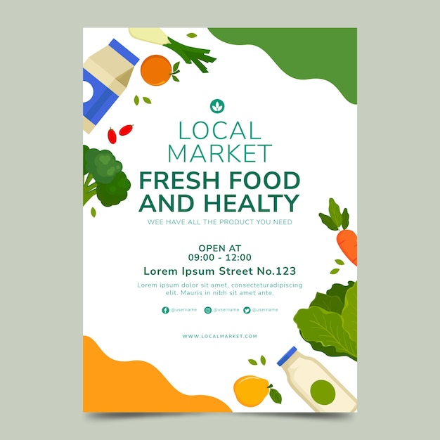 Hand drawn supermarket poster