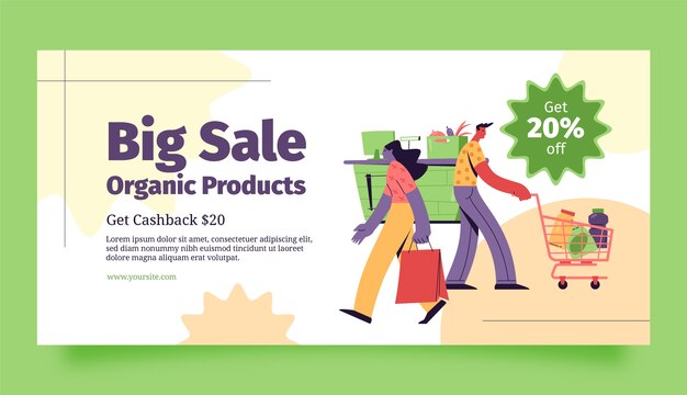 Hand drawn supermarket sale banner
