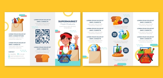 Free vector hand drawn supermarket template