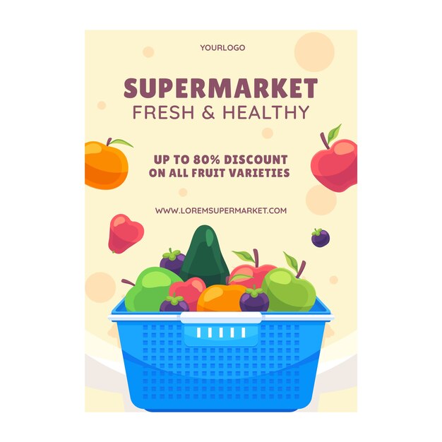 Hand drawn supermarket template