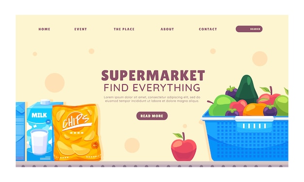Free vector hand drawn supermarket template