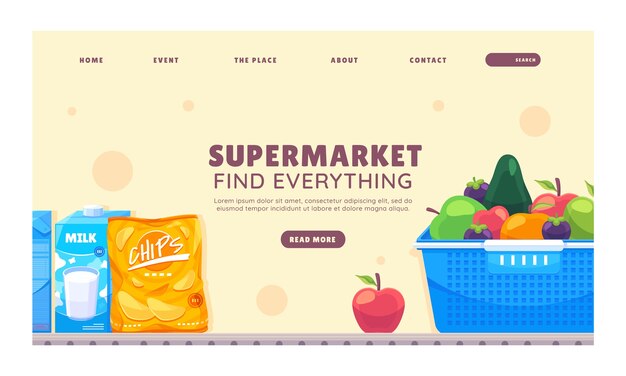 Hand drawn supermarket template