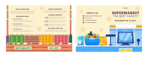 Hand drawn supermarket template