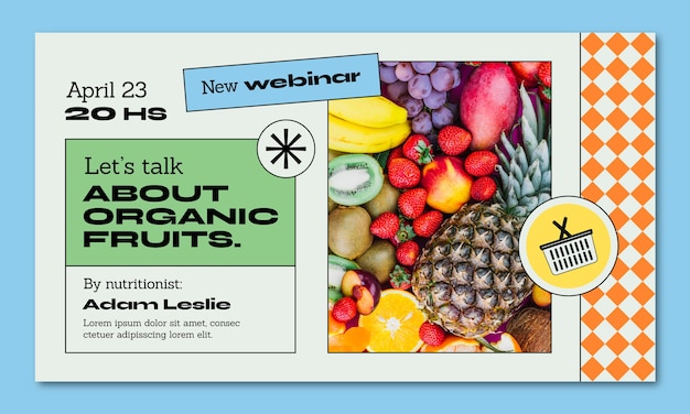 Hand drawn supermarket webinar template