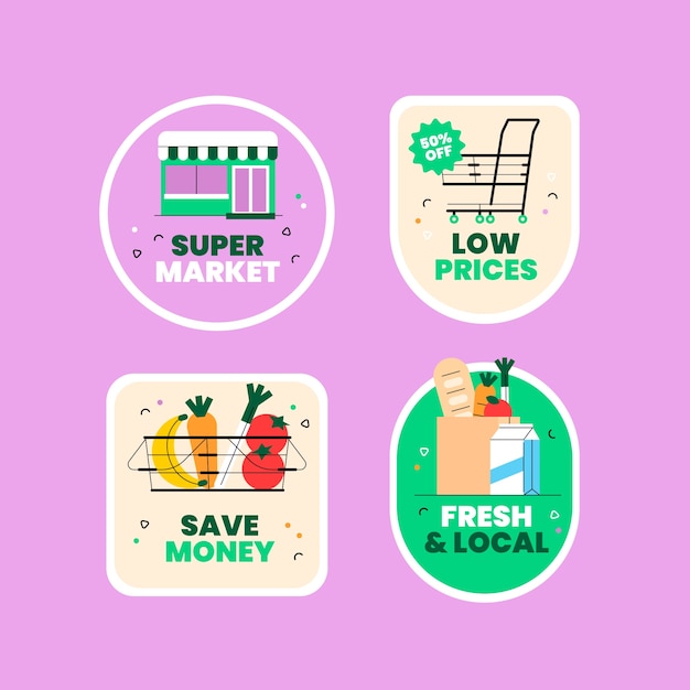 Free vector hand drawn supermarket