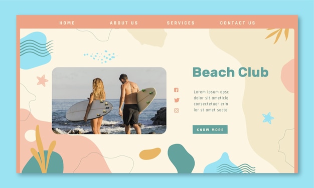 Hand drawn surf template design