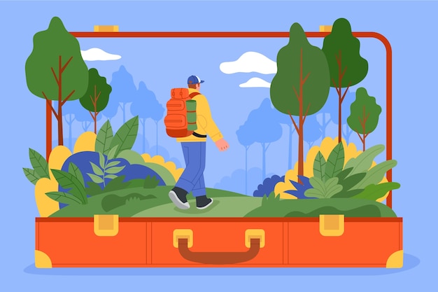 Free vector hand drawn sustainable travel illustration
