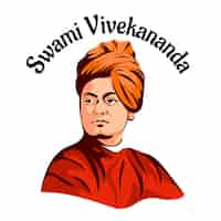 Free vector hand drawn swami vivekananda illustration