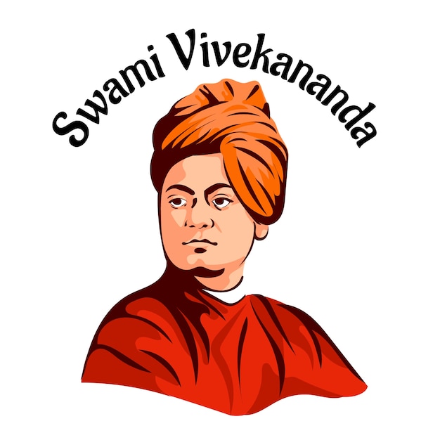 Hand drawn swami vivekananda illustration