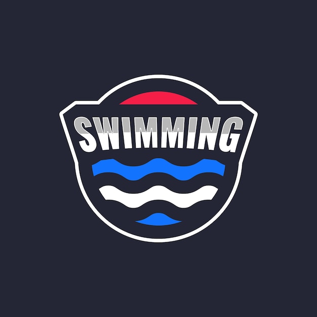 Modello di logo di nuoto disegnato a mano