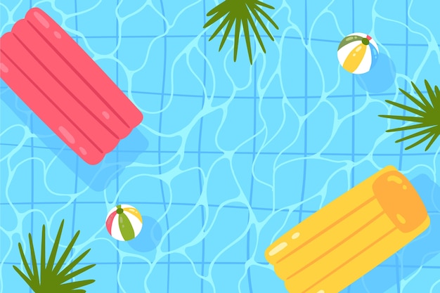 Free vector hand drawn swimming pool background