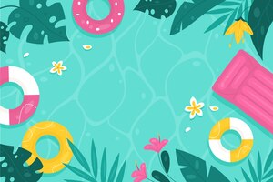 Free vector hand drawn swimming pool background