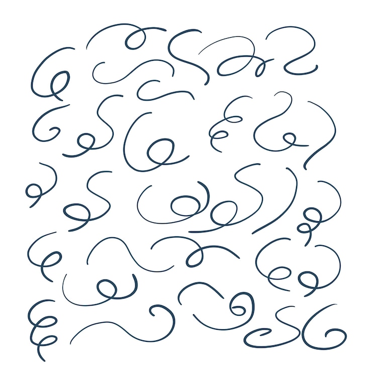 Free Vector hand drawn swirl shapes big set