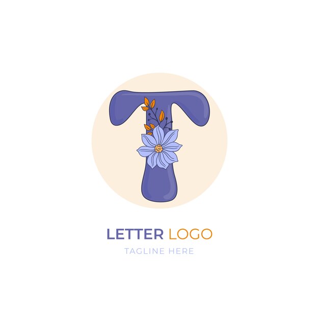 hand drawn t logo template