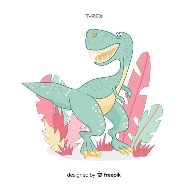 Free vector hand drawn t-rex background
