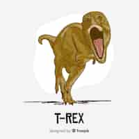 Vettore gratuito sfondo t-rex disegnato a mano