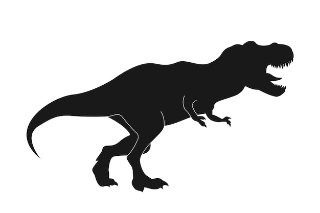 Vettore gratuito silhouette di t-rex disegnata a mano