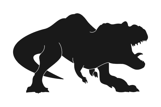 Vettore gratuito silhouette di t-rex disegnata a mano