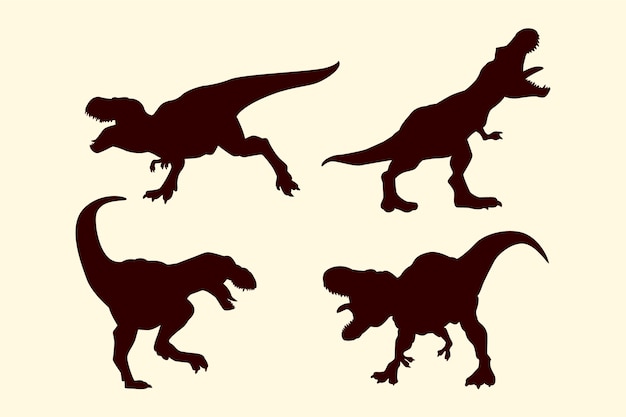Vettore gratuito silhouette di t-rex disegnata a mano