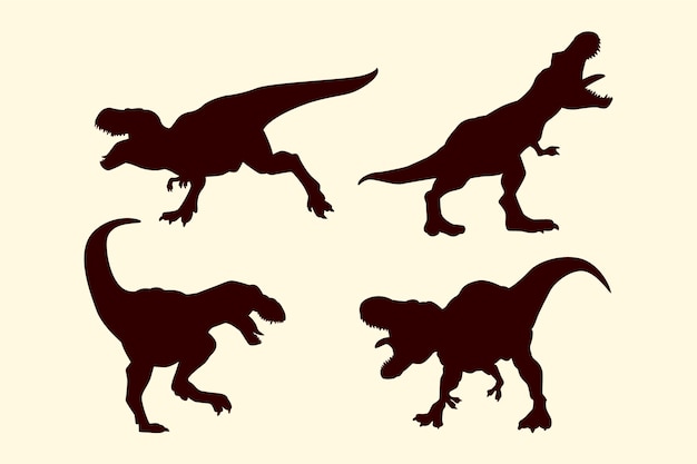 Free Vector hand drawn  t-rex silhouette