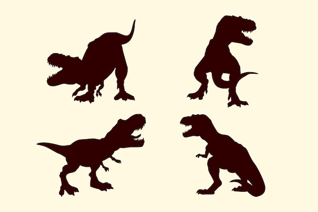 Free Vector hand drawn  t-rex silhouette