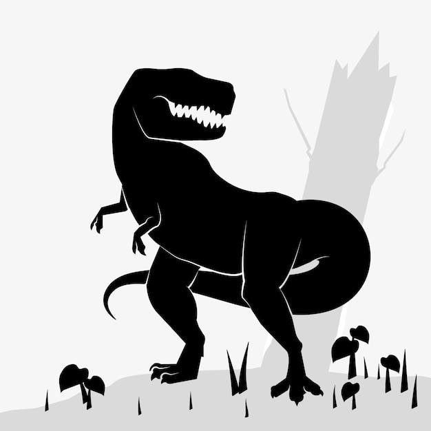 Silhouette di t-rex disegnata a mano