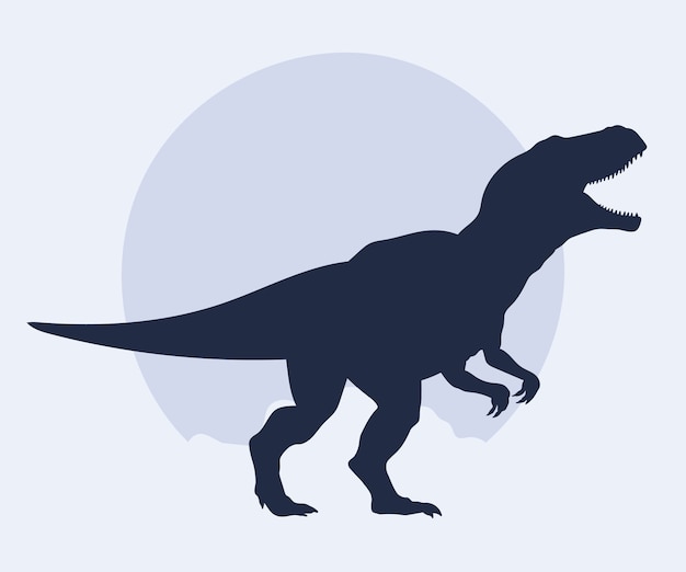 Vettore gratuito silhouette di t-rex disegnata a mano