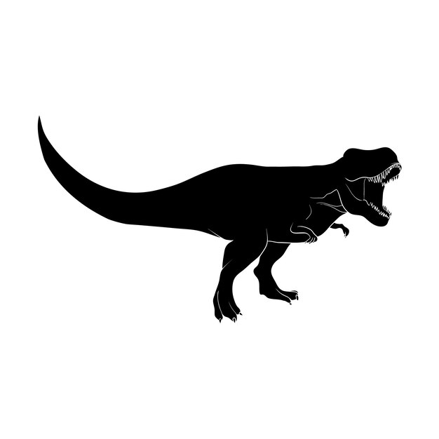 Vettore gratuito silhouette di t-rex disegnata a mano