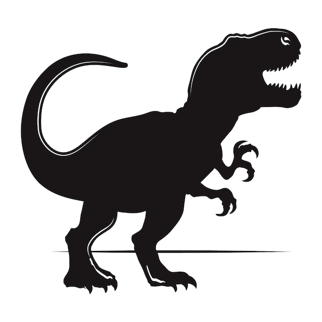 Silhouette di t-rex disegnata a mano