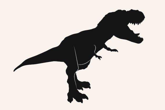 Vettore gratuito silhouette di t-rex disegnata a mano