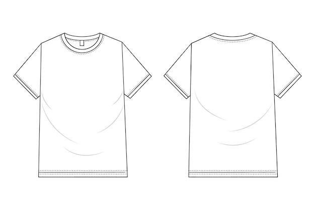 Бесплатное векторное изображение Нарисованная рукой иллюстрация контура футболки
