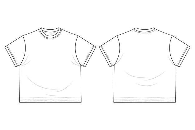 Hand drawn t-shirt outline illustration