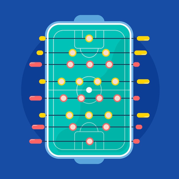 Illustrazione di calcio balilla disegnato a mano