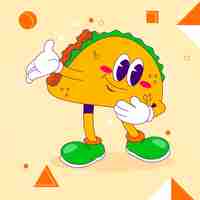 Free vector hand drawn taco cartoon illustration