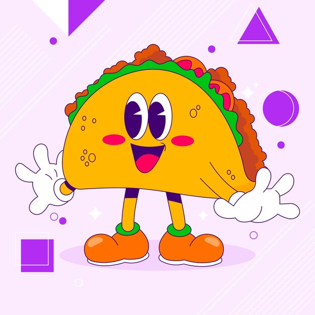 Free Vector hand drawn taco cartoon illustration