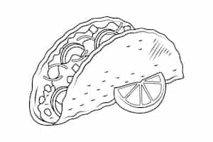 Free vector hand drawn taco  outline illustration