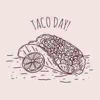 Free vector hand drawn taco outline illustration