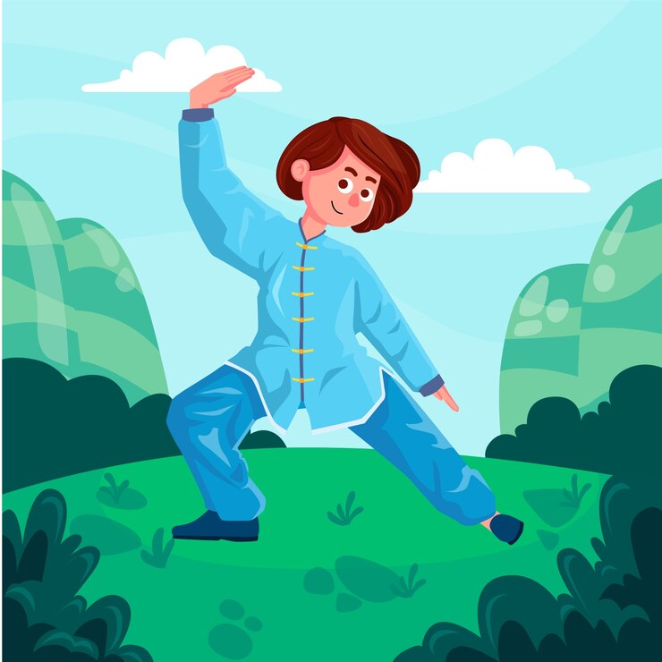 Free Vector hand drawn tai chi illustration