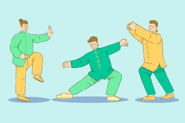 Free Vector hand drawn tai chi illustration