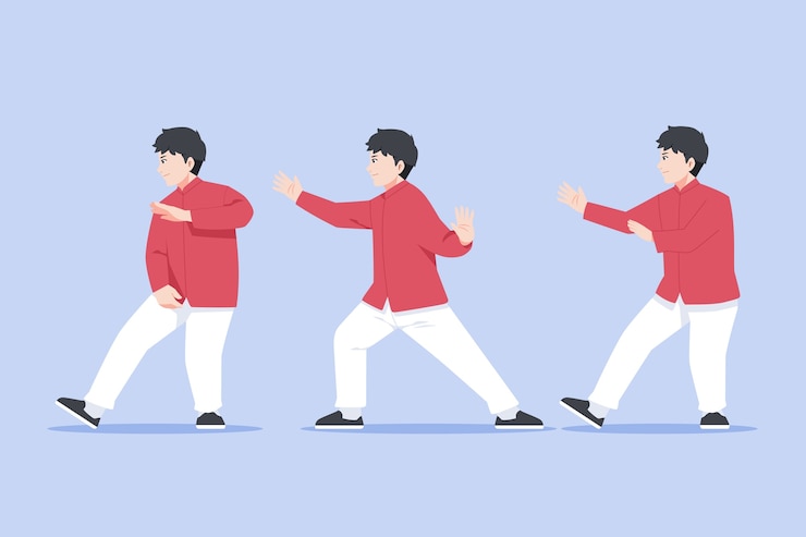 무료 Vector 손으로 그린 태극권 그림