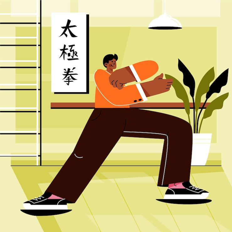 무료 Vector 손으로 그린 태극권 그림