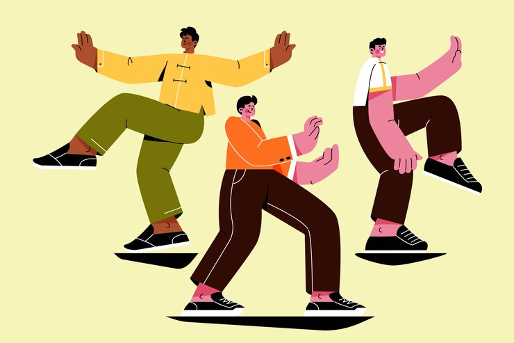 무료 Vector 손으로 그린 태극권 그림