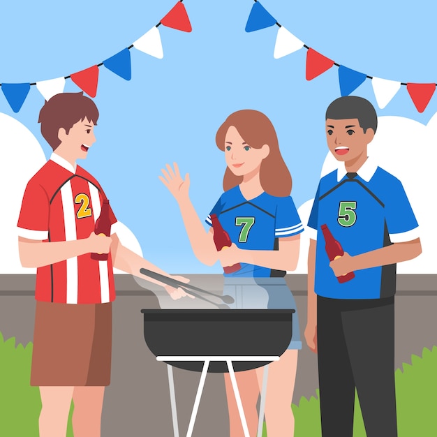 Free vector hand drawn tailgate party illustration